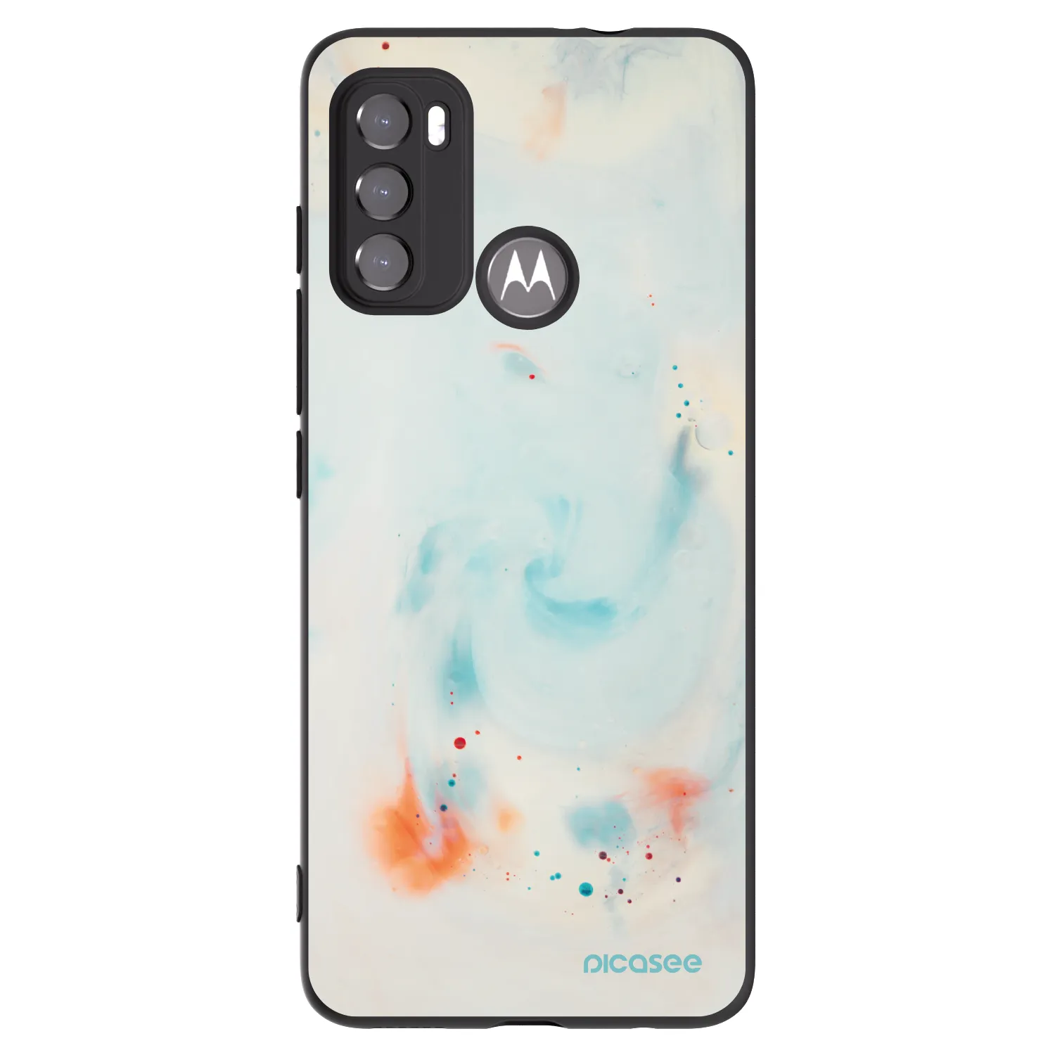 Picasee silikonowe czarne etui na Motorola Moto G60 - Splash