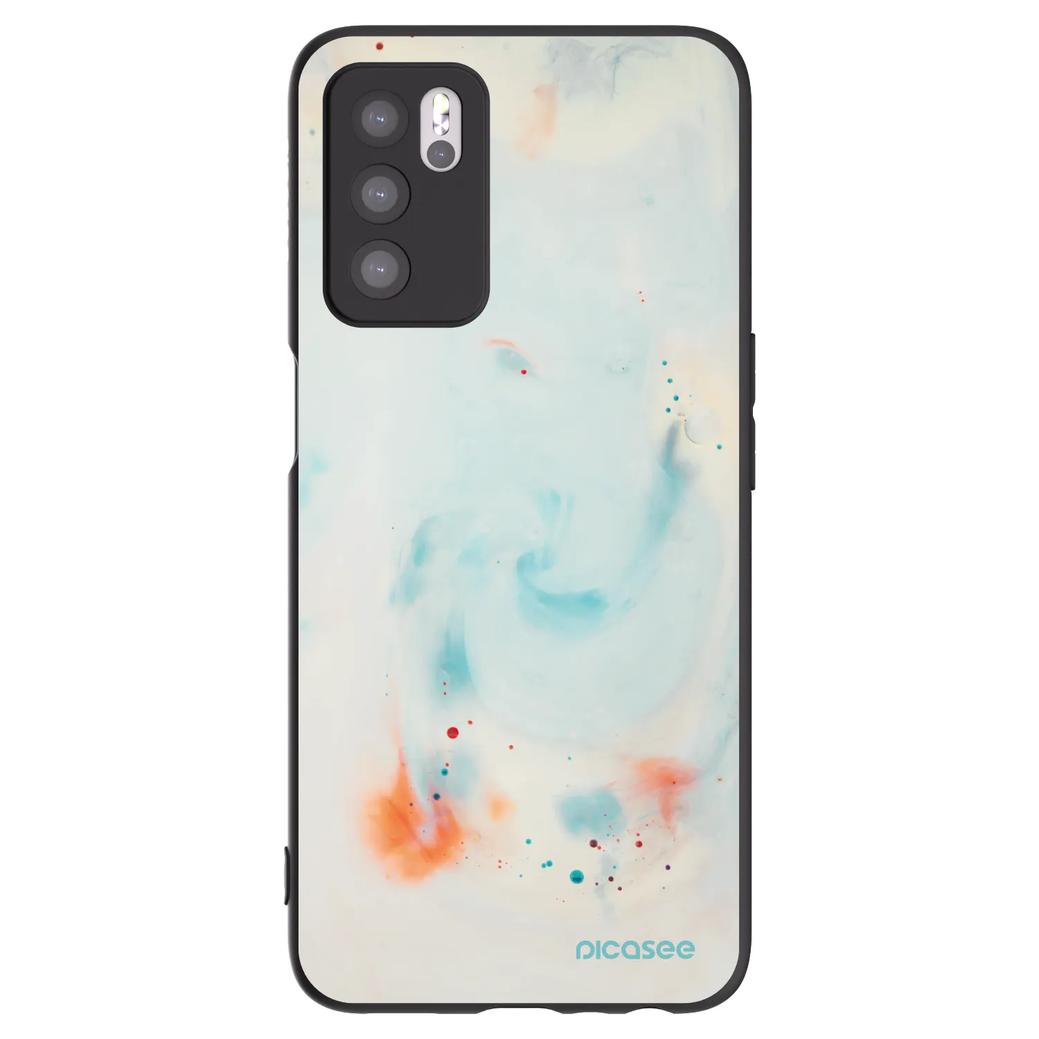 Picasee silikonowe czarne etui na OPPO A16s - Splash