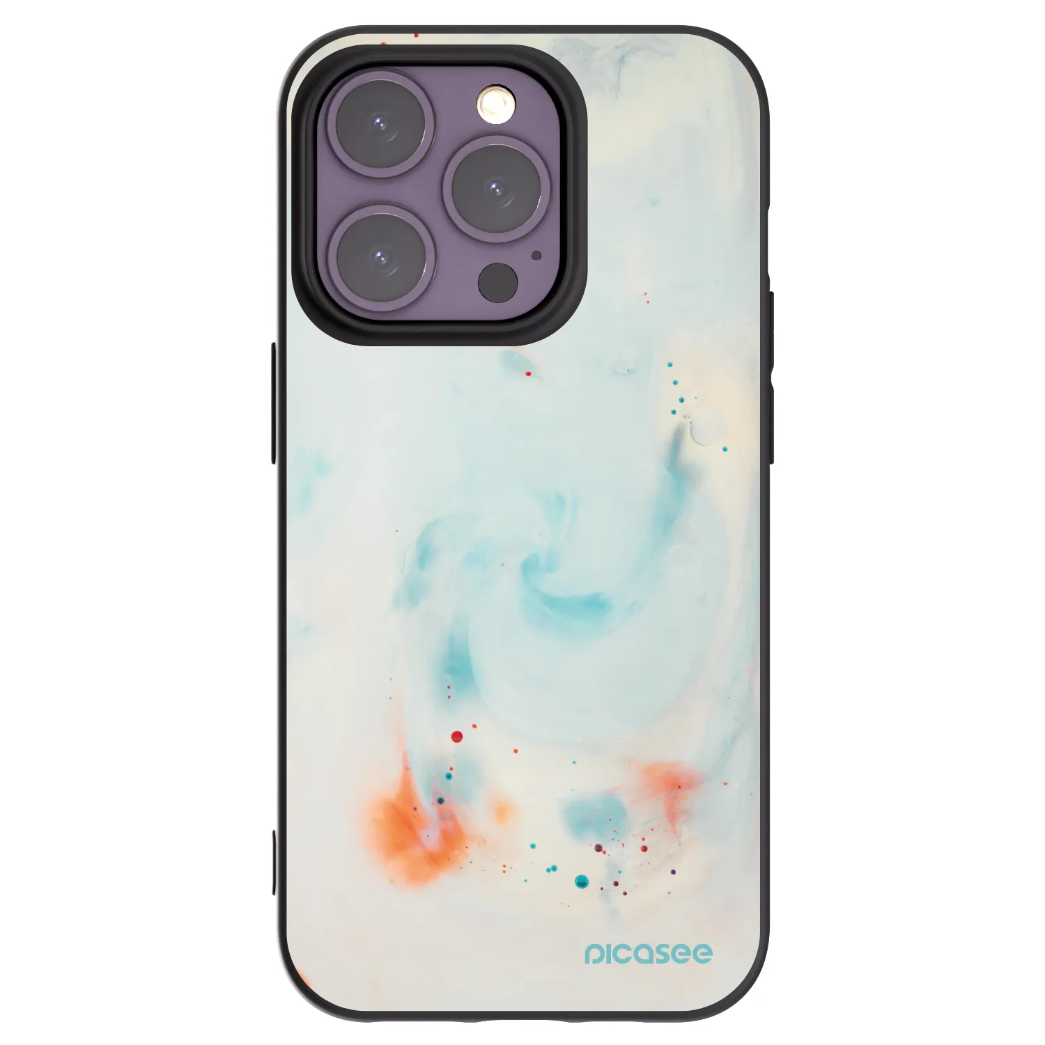 Picasee silikonowe czarne etui na Apple iPhone 14 Pro - Splash