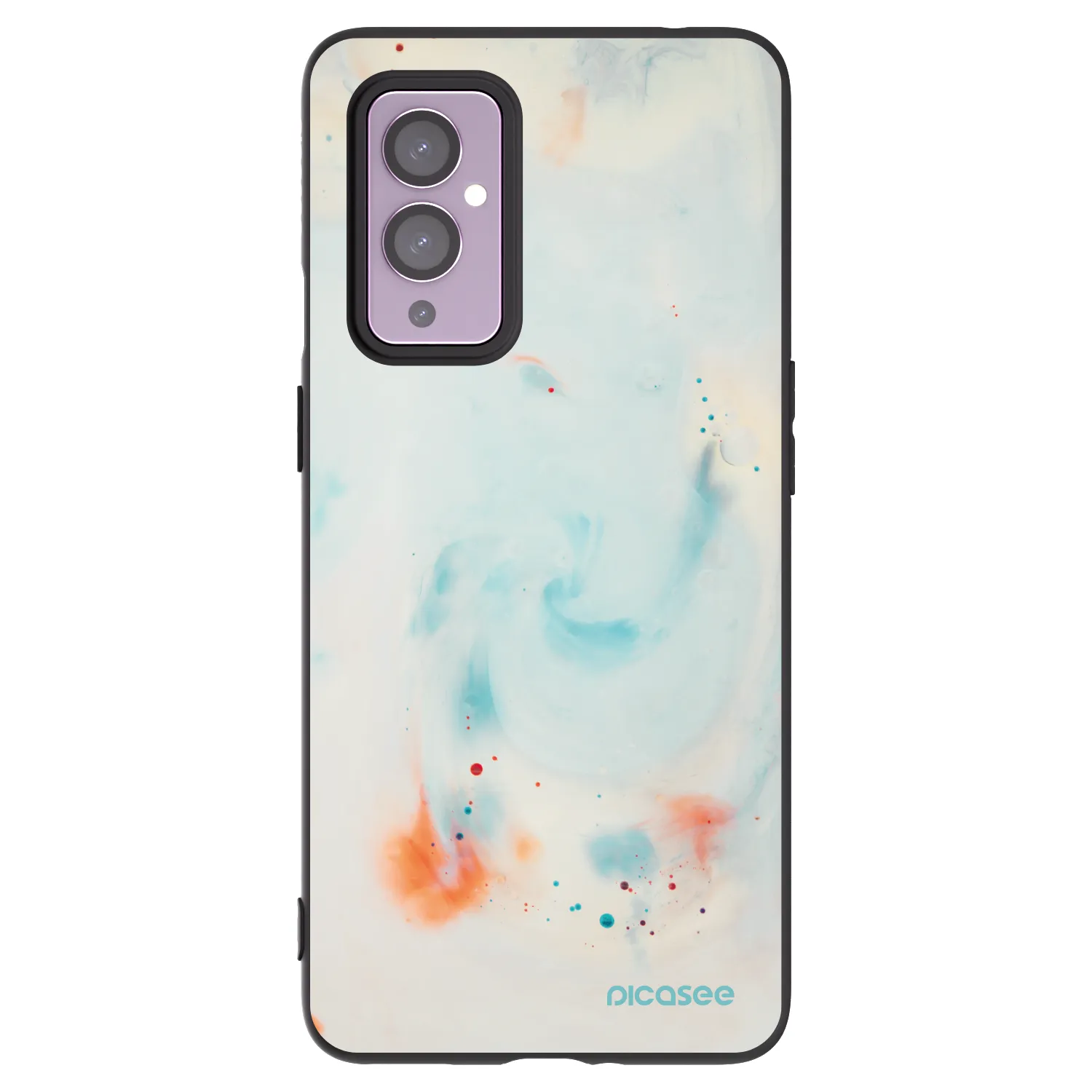Picasee silikonowe czarne etui na OnePlus 9 - Splash