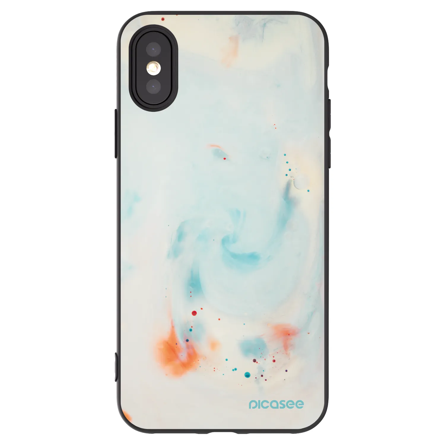 Picasee silikonowe czarne etui na Apple iPhone X/XS - Splash