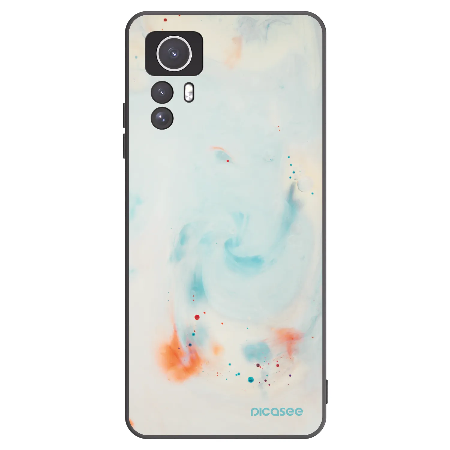 Picasee silikonowe czarne etui na Xiaomi Redmi Note 12S - Splash