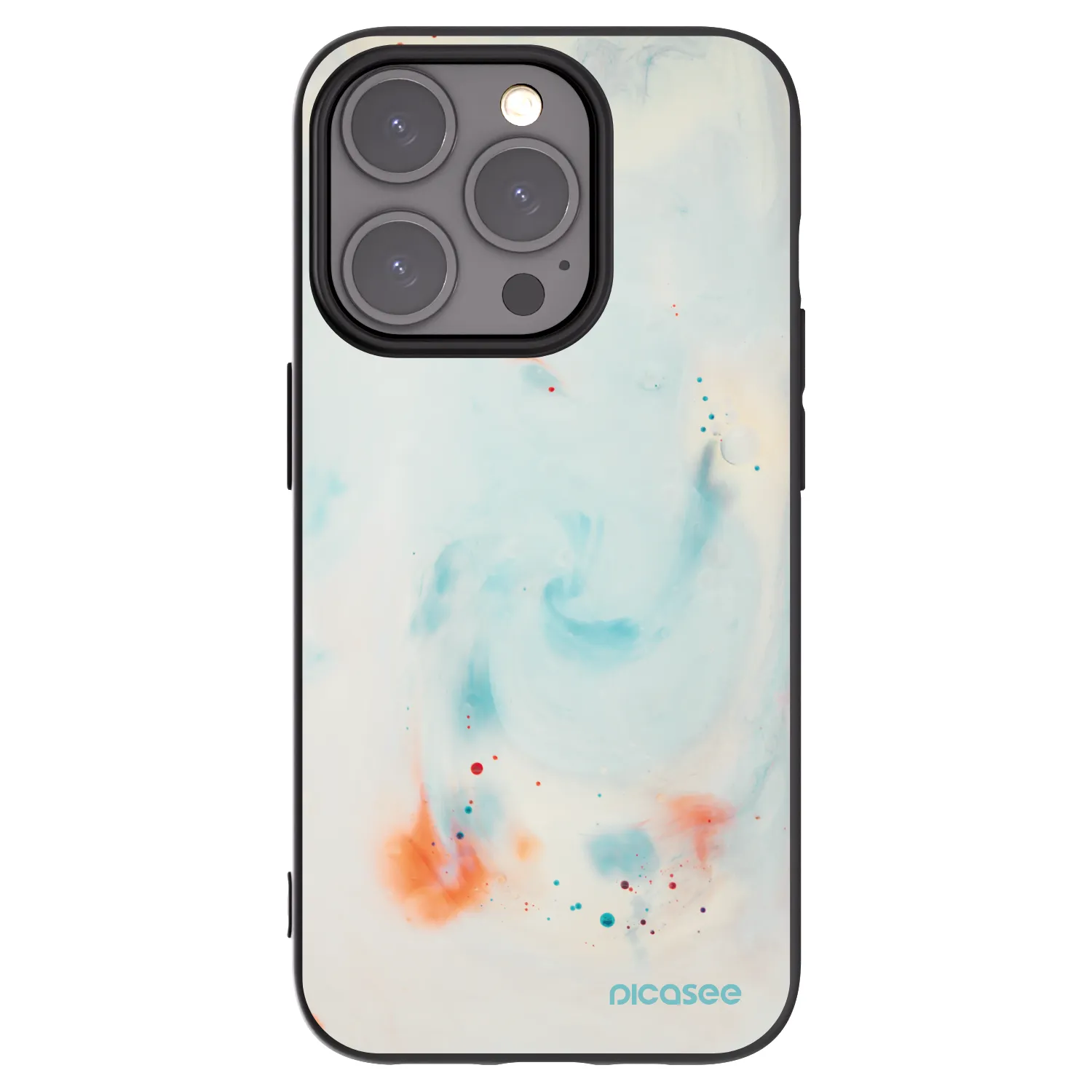 Picasee silikonowe czarne etui na Apple iPhone 15 Pro - Splash