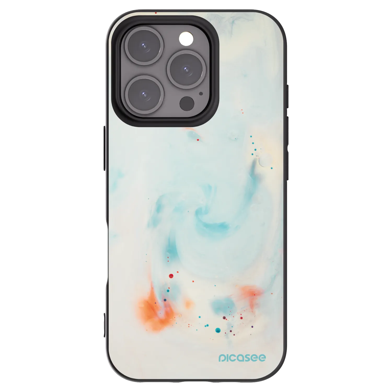 Picasee silikonowe czarne etui na Apple iPhone 16 Pro - Splash