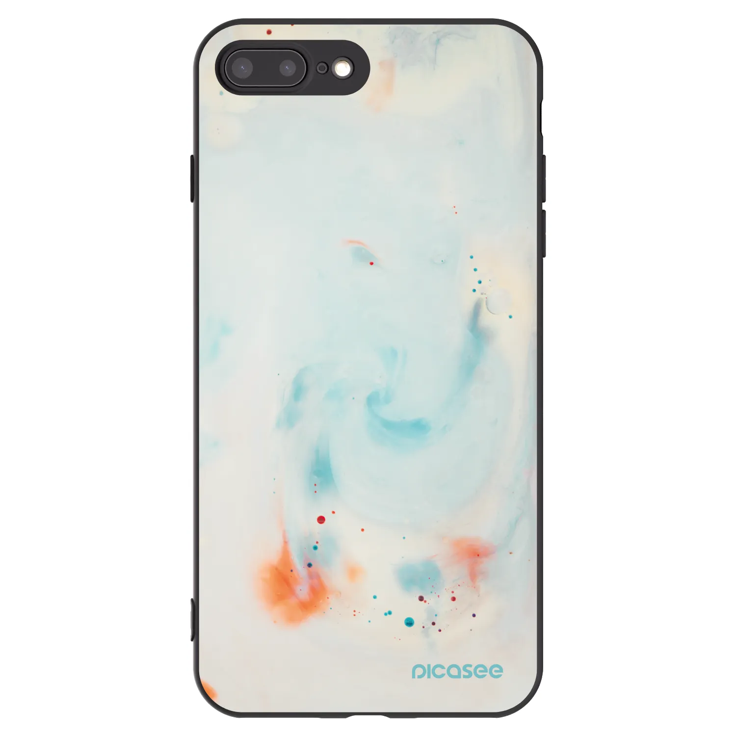 Picasee silikonowe czarne etui na Apple iPhone 8 Plus - Splash