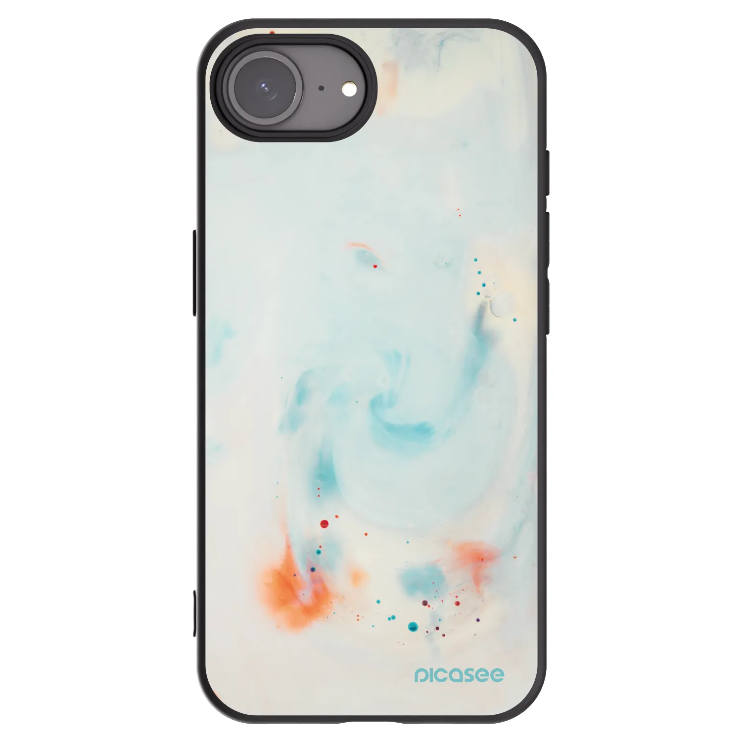 Picasee silikonowe czarne etui na Apple iPhone 16e - Splash
