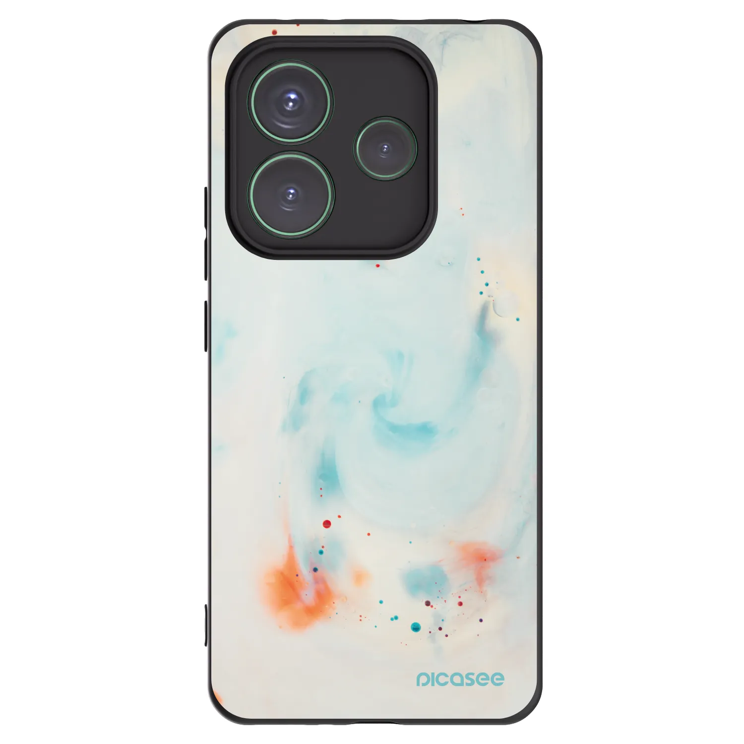 Picasee silikonowe czarne etui na Xiaomi Redmi Note 14 5G - Splash