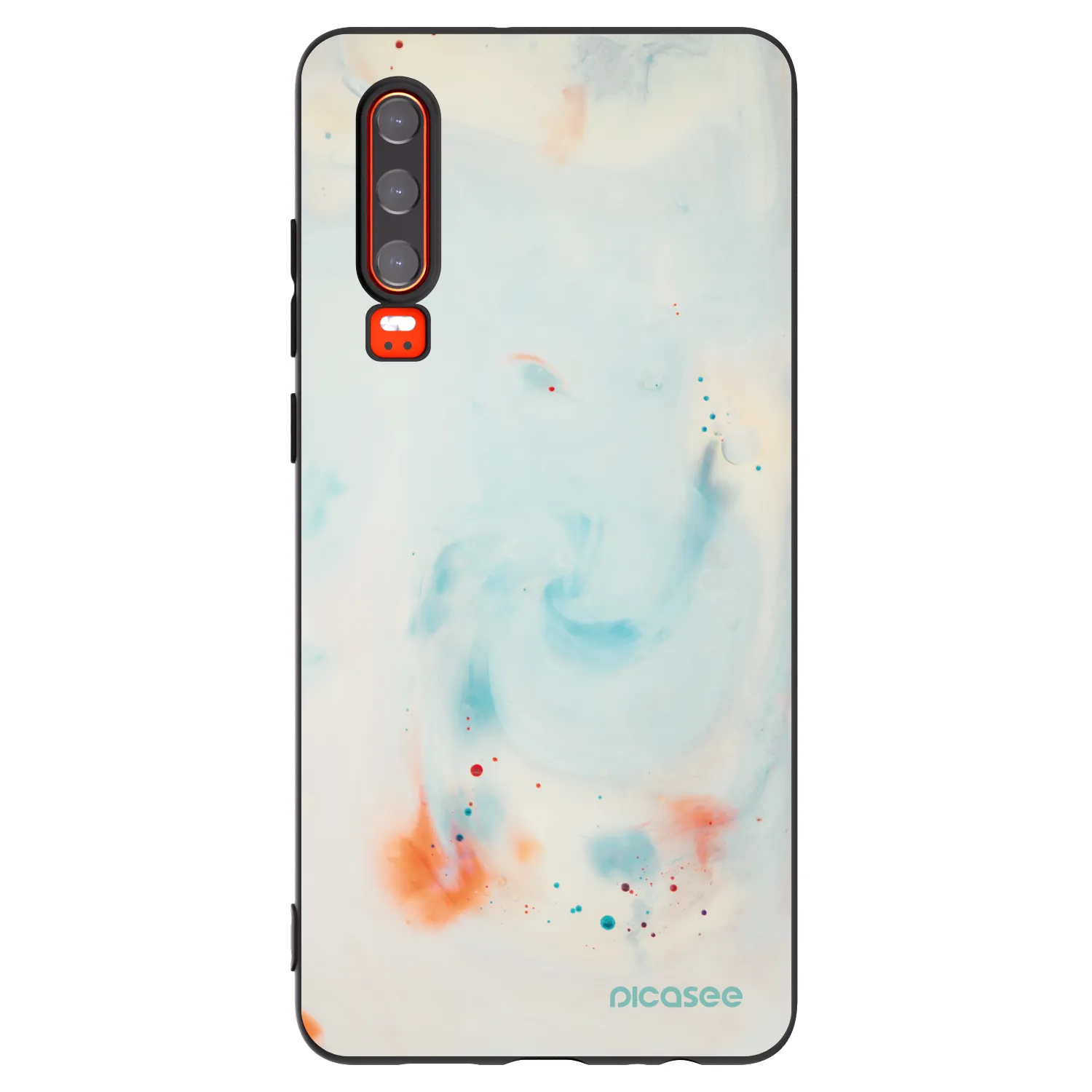 Picasee silikonowe czarne etui na Huawei P30 - Splash