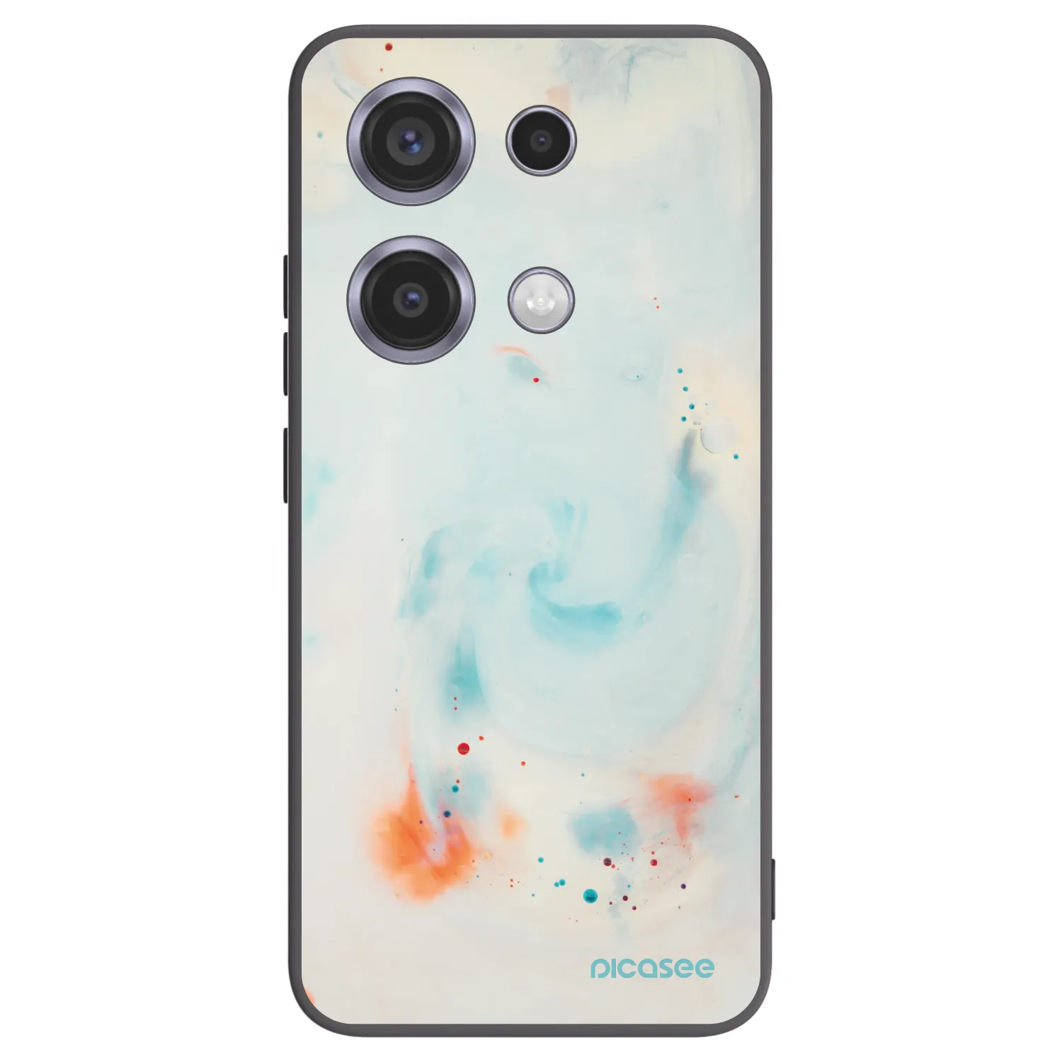 Picasee silikonowe czarne etui na Xiaomi Redmi Note 14S - Splash
