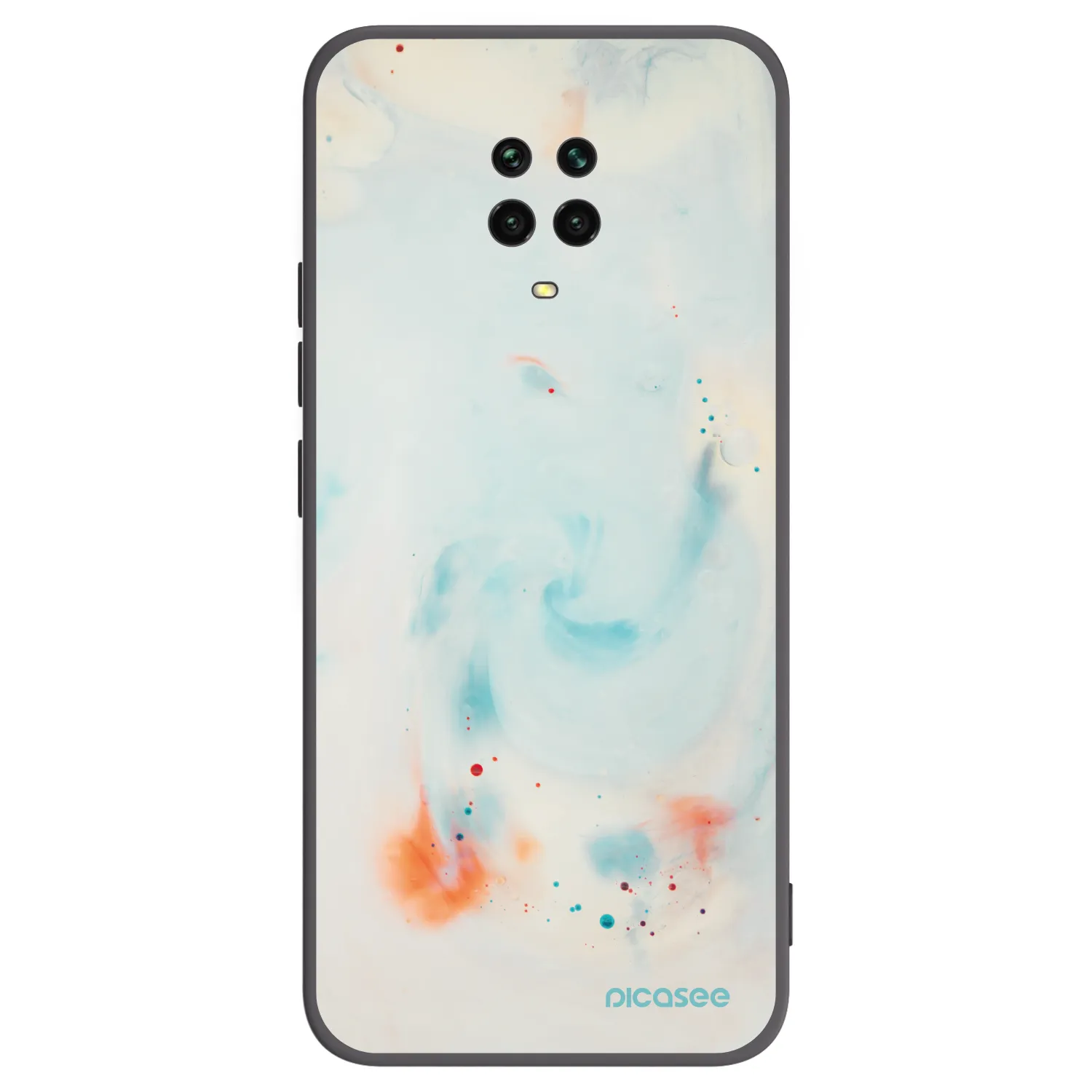 Picasee silikonowe czarne etui na Xiaomi Redmi Note 9S - Splash