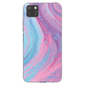 Picasee silikonowe przeźroczyste etui na Huawei Y5P - Pink liquid