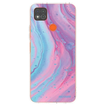 Picasee silikonowe przeźroczyste etui na Xiaomi Redmi 9C - Pink liquid