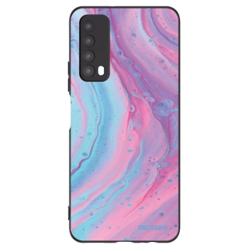 Picasee silikonowe czarne etui na Huawei P Smart 2021 - Pink liquid