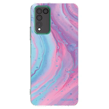 Picasee silikonowe przeźroczyste etui na Honor 10X Lite - Pink liquid