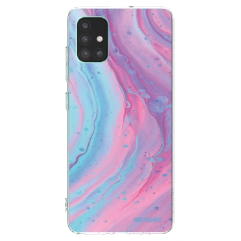 Picasee silikonowe przeźroczyste etui na Samsung Galaxy M51 M515F - Pink liquid