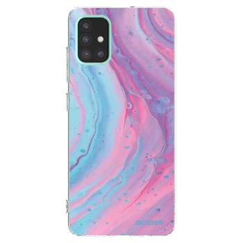 Picasee silikonowe przeźroczyste etui na Samsung Galaxy M31s - Pink liquid