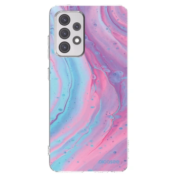 Picasee silikonowe przeźroczyste etui na Samsung Galaxy A52 5G A525F - Pink liquid