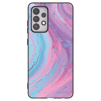 Picasee silikonowe czarne etui na Samsung Galaxy A52 5G A525F - Pink liquid