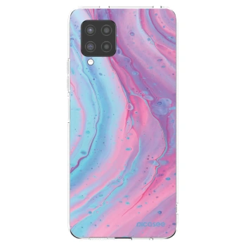 Picasee silikonowe przeźroczyste etui na Samsung Galaxy A42 A426B - Pink liquid