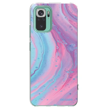 Picasee silikonowe przeźroczyste etui na Xiaomi Redmi Note 10 Pro - Pink liquid