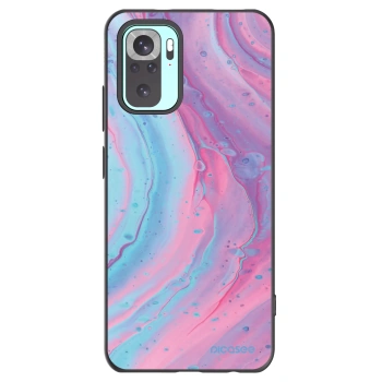 Picasee silikonowe czarne etui na Xiaomi Redmi Note 10 Pro - Pink liquid