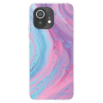 Picasee silikonowe przeźroczyste etui na Xiaomi Mi 11 - Pink liquid