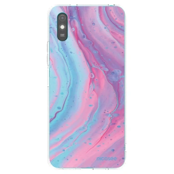 Picasee silikonowe przeźroczyste etui na Xiaomi Redmi 9AT - Pink liquid