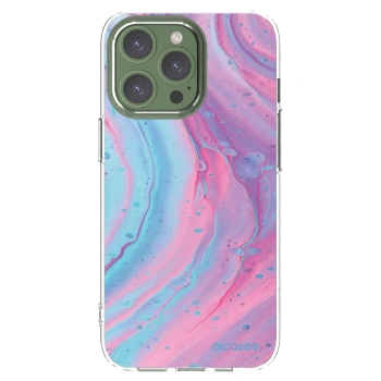 Picasee silikonowe przeźroczyste etui na Apple iPhone 13 Pro - Pink liquid