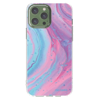 Picasee silikonowe przeźroczyste etui na Apple iPhone 13 Pro Max - Pink liquid
