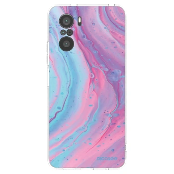 Picasee silikonowe przeźroczyste etui na Xiaomi Poco F3 - Pink liquid