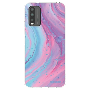 Picasee silikonowe przeźroczyste etui na Xiaomi Redmi 9T - Pink liquid