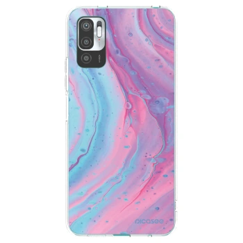 Picasee silikonowe przeźroczyste etui na Xiaomi Redmi Note 10 5G - Pink liquid