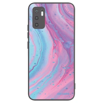 Picasee silikonowe czarne etui na Xiaomi Redmi Note 10 5G - Pink liquid