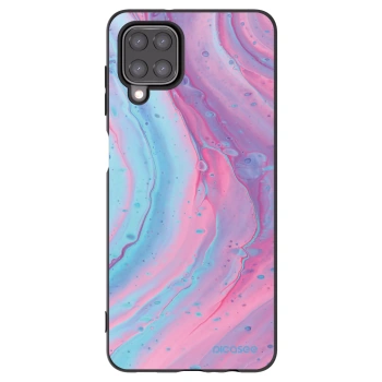Picasee silikonowe czarne etui na Samsung Galaxy M12 M127F - Pink liquid
