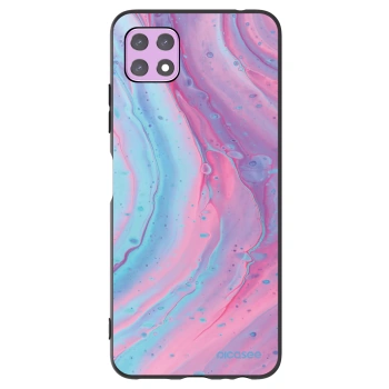 Picasee silikonowe czarne etui na Samsung Galaxy A22 A226B 5G - Pink liquid