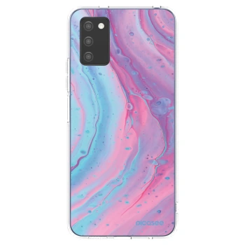 Picasee silikonowe przeźroczyste etui na Samsung Galaxy A02s A025G - Pink liquid