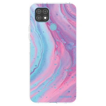 Picasee silikonowe przeźroczyste etui na Realme C21 - Pink liquid