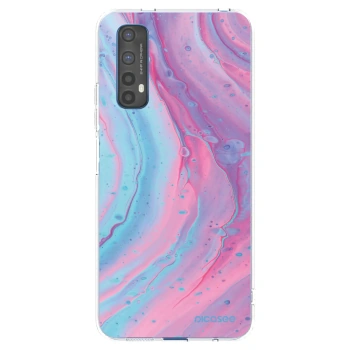 Picasee silikonowe przeźroczyste etui na Realme 7 - Pink liquid