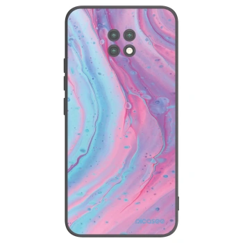 Picasee silikonowe czarne etui na Xiaomi Redmi Note 9T - Pink liquid