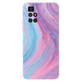 Picasee silikonowe przeźroczyste etui na Xiaomi Redmi 10 - Pink liquid
