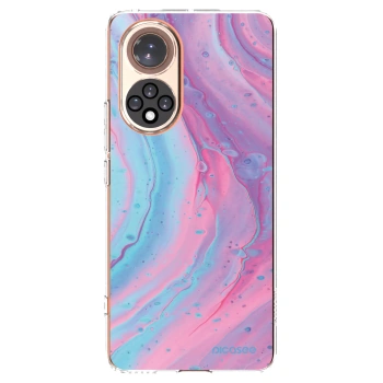 Picasee silikonowe przeźroczyste etui na Honor 50 5G - Pink liquid