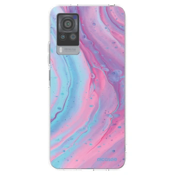 Picasee silikonowe przeźroczyste etui na Vivo X60 Pro 5G - Pink liquid