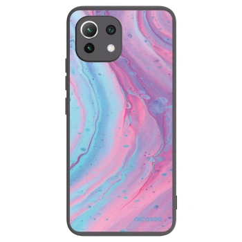 Picasee silikonowe czarne etui na Xiaomi 11 Lite 5G NE - Pink liquid
