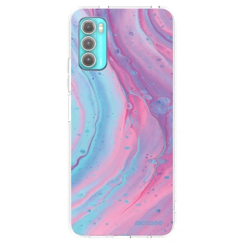 Picasee silikonowe przeźroczyste etui na Motorola Moto G60 - Pink liquid