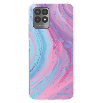 Picasee silikonowe przeźroczyste etui na Realme 8i - Pink liquid