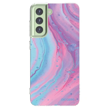 Picasee silikonowe przeźroczyste etui na Samsung Galaxy S21 FE 5G - Pink liquid