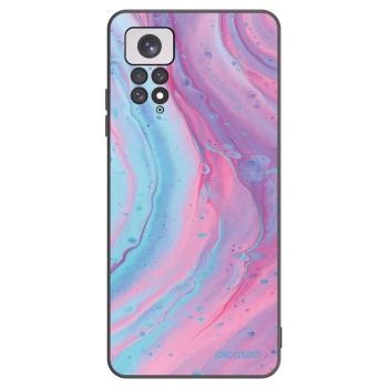 Picasee silikonowe czarne etui na Xiaomi Redmi Note 11 - Pink liquid