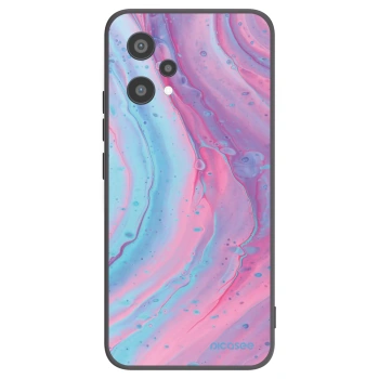 Picasee silikonowe czarne etui na Realme 9 Pro 5G - Pink liquid