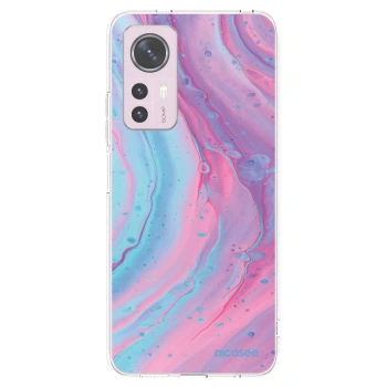 Picasee silikonowe przeźroczyste etui na Xiaomi 12 - Pink liquid