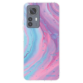 Picasee silikonowe przeźroczyste etui na Xiaomi 12 Pro - Pink liquid